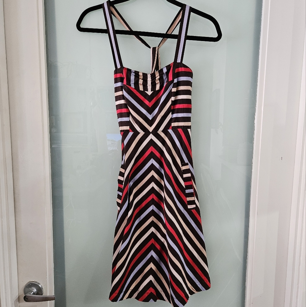 Urban Outfitters Kimchi Blue striped halter sundress with criss-cross smock back